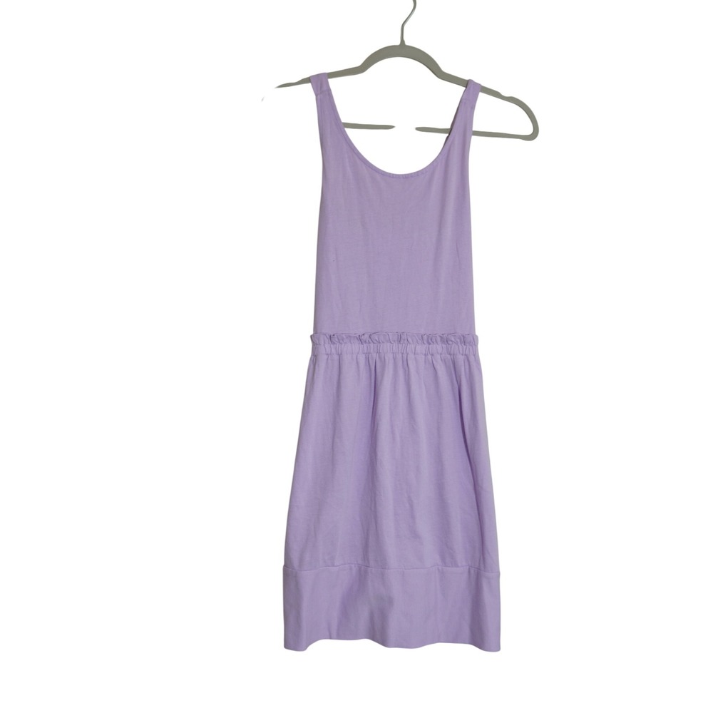 Crewcuts Girls Size 14 Lavender Purple Cotton Knit Ruffle Waist Dress NEW
